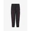 Trapstar Mens Foundation Embroidered-logo Shell Tracksuit Bottoms Black Pink Xs In Black