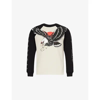 Trapstar Mens Black  X Ed Hardy Waffle Cotton Blend Top