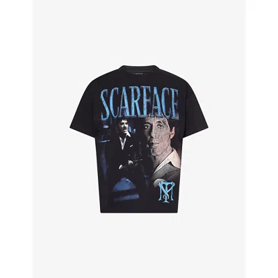 Trapstar Mens  X Scarface Graphic-print Cotton T-shirt Black