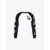 Trapstar Mens Script Waffle Long-sleeve Cotton Blend Top Black White Xl In Multi