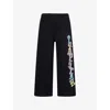 Trapstar Mens Wildcard 2.0 Embellished Cotton-jersey Joggers Black In Black
