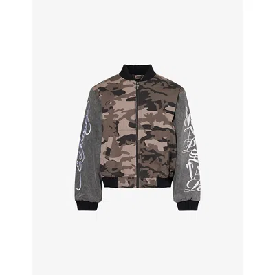 Trapstar Mens Camo  X Ed Hardy Lover Boy Ma Cotton Jacket In Multi