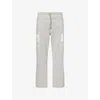 Trapstar Mens Grey Deconstructed Decoded Logo-embroidered Cotton-blend Jogging Bottoms In Gray