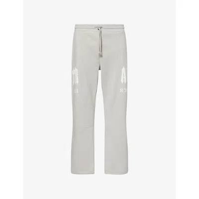Trapstar Mens Grey Deconstructed Decoded Logo-embroidered Cotton-blend Jogging Bottoms In Gray