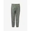 Trapstar Mens Khaki Hyperdrive Logo-patch Shell Tracksuit Bottoms In Green