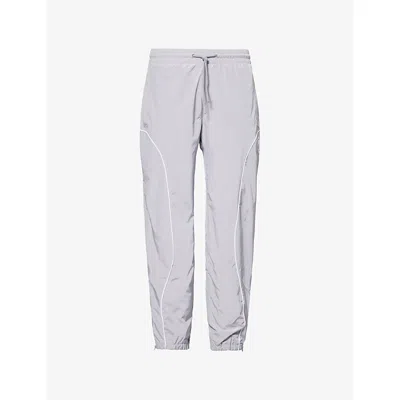 Trapstar Mens Foundation Embroidered-logo Shell Tracksuit Bottoms Grey Silver Xs In Gray