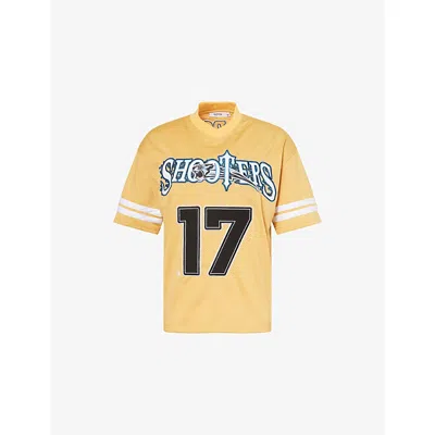 Trapstar Mens Shooter Nfl Embroidered Mesh Football Jersey Yellow Xl