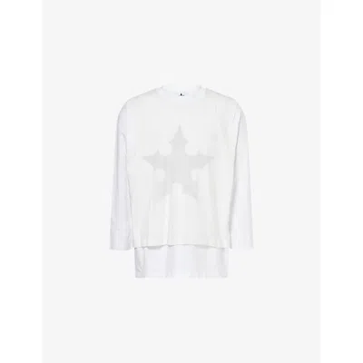 Trapstar Redline Mens White Layered Logo-print Cotton T-shirt Xl