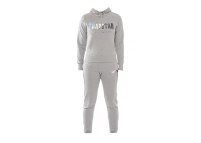 Pre-owned Trapstar Women's Chenille Decoded Hoodie In Grey Ice Editions