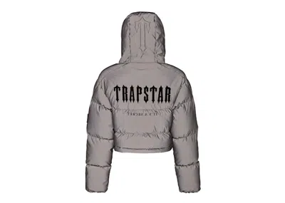 Pre-owned Trapstar Women's Decoded 2.0 Hooded Puffer Jacket In Reflective In Silver