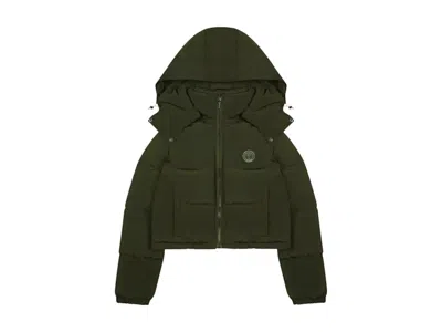 Pre-owned Trapstar Women's Irongate Detachable Hooded Puffer Jacket In Olive