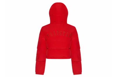Pre-owned Trapstar Women's Irongate Detachable Hooded Puffer Jacket Infrared Red