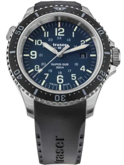 Pre-owned Traser H3 109374 P67 T25 Supersub Blue 46 Mm Diver 50atm