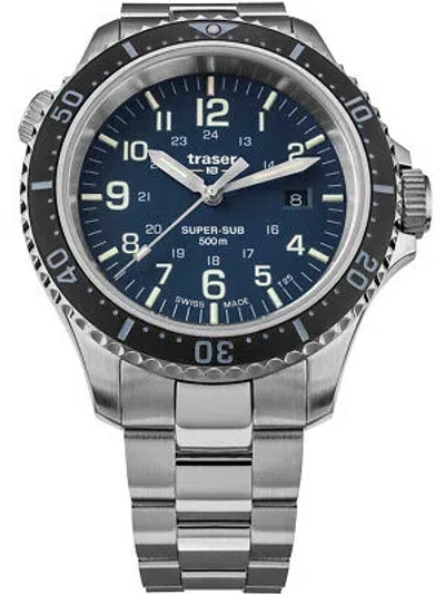 Pre-owned Traser H3 109375 P67 T25 Supersub Blue 46 Mm Diver 50atm