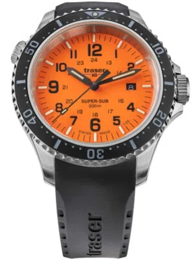Pre-owned Traser H3 109380 P67 T25 Supersub Orange 46 Mm Diver 50atm
