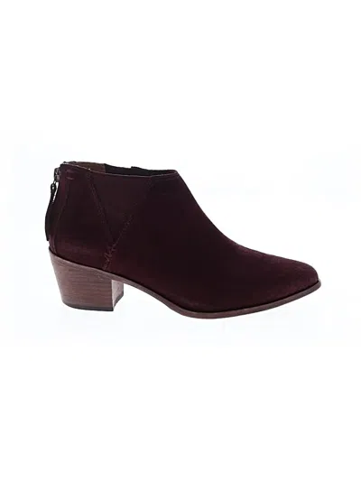 Pre-owned Trask Ankle Boots In Burgundy