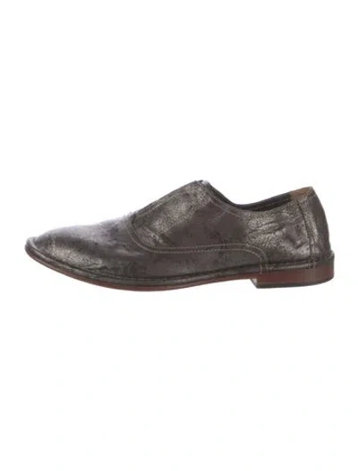 Pre-owned Trask Leather Oxfords In Gray