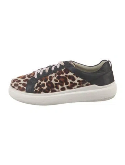 Pre-owned Trask Ponyhair Animal Print Sneakers In Multi
