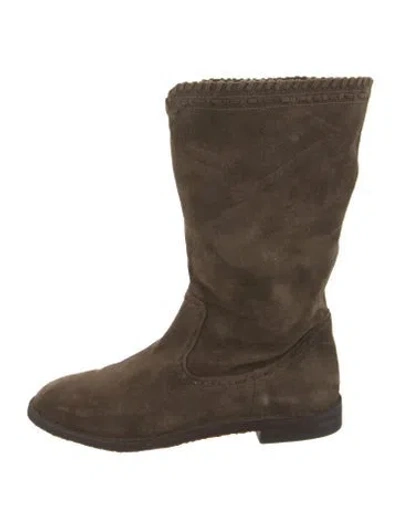 Pre-owned Trask Suede Boots In Green