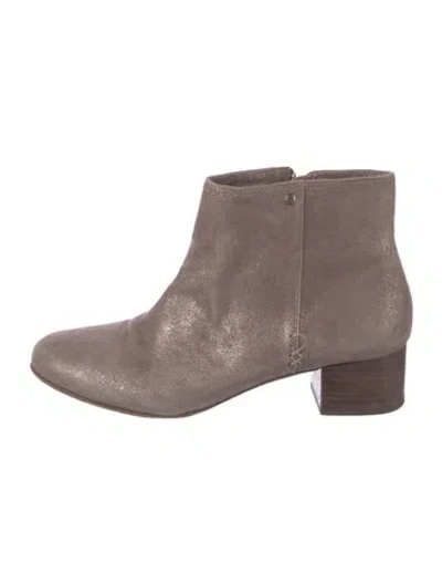 Pre-owned Trask Suede Colorblock Pattern Boots In Neutral