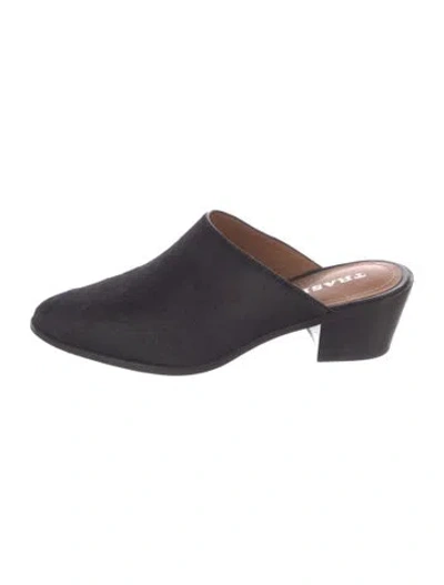 Pre-owned Trask Suede Mules In Blue