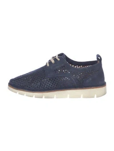 Pre-owned Trask Suede Oxfords In Blue