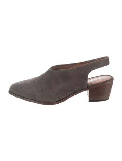 Pre-owned Trask Suede Slingback Pumps In Gray