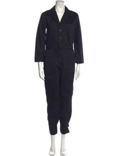 Pre-owned Trave V-neck Jumpsuit In Black