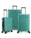 Travel Select Jaylen 3 Piece Hardside Spinners Set In Green