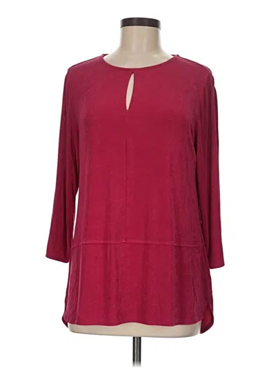 Pre-owned Travelers By Chico's 3/4 Sleeve Blouse In Burgundy