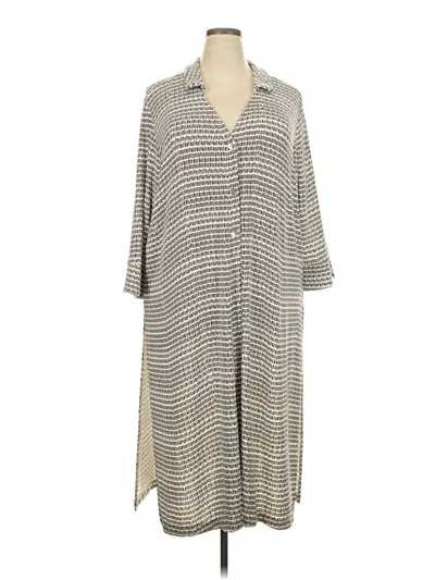 Pre-owned Travelers By Chico's 3/4 Sleeve Blouse In Gray