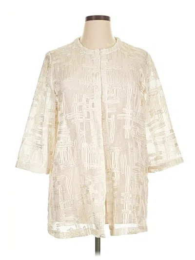 Pre-owned Travelers By Chico's 3/4 Sleeve Blouse In White