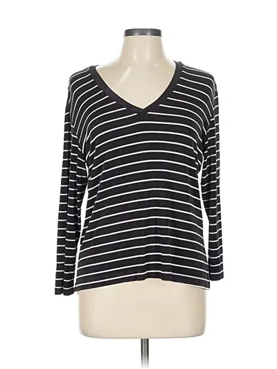 Pre-owned Travelers By Chico's 3/4 Sleeve T-shirt In Black