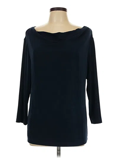 Pre-owned Travelers By Chico's 3/4 Sleeve Top Black Boatneck Tops