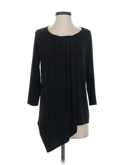 Pre-owned Travelers By Chico's 3/4 Sleeve Top Black Scoop Neck Tops