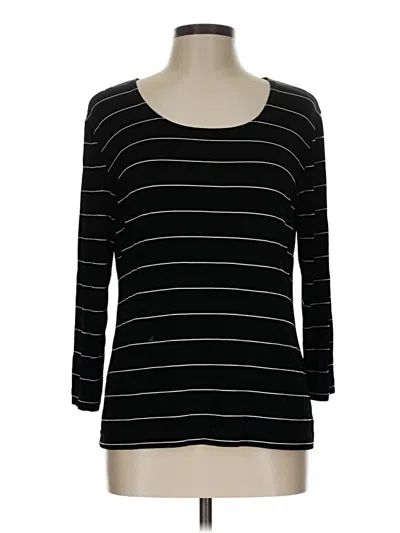 Pre-owned Travelers By Chico's 3/4 Sleeve Top Black Scoop Neck Tops