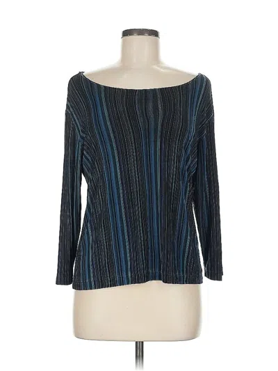 Pre-owned Travelers By Chico's 3/4 Sleeve Top Blue Boatneck Tops