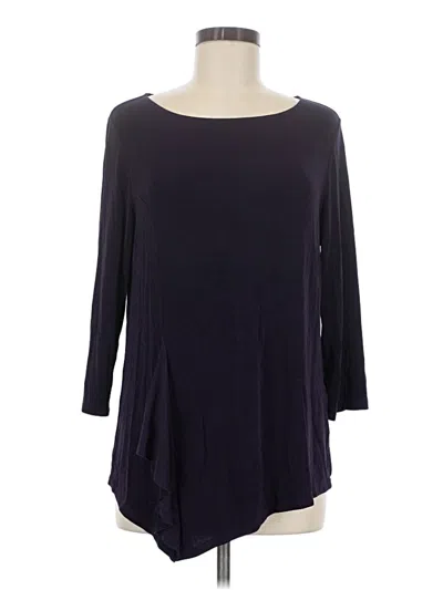 Pre-owned Travelers By Chico's 3/4 Sleeve Top Purple Boatneck Tops