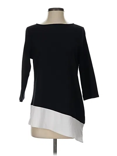 Pre-owned Travelers By Chico's 3/4 Sleeve T-shirt In Black