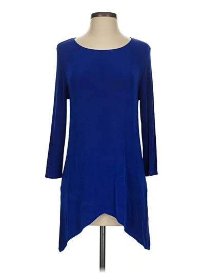 Pre-owned Travelers By Chico's 3/4 Sleeve T-shirt In Blue