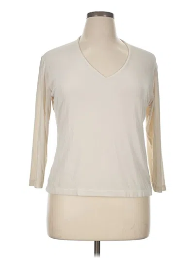 Pre-owned Travelers By Chico's 3/4 Sleeve T-shirt In White