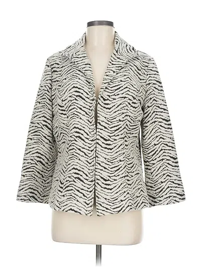 Pre-owned Travelers By Chico's Blazer Jacket In White