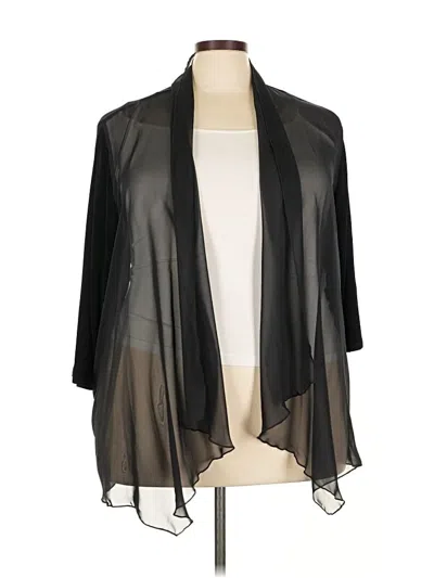 Pre-owned Travelers By Chico's Cardigan Sweater In Black