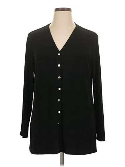 Pre-owned Travelers By Chico's Cardigan Sweater In Black