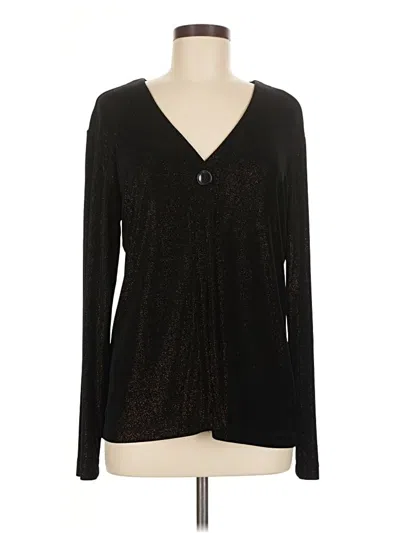 Pre-owned Travelers By Chico's Cardigan Sweater In Black