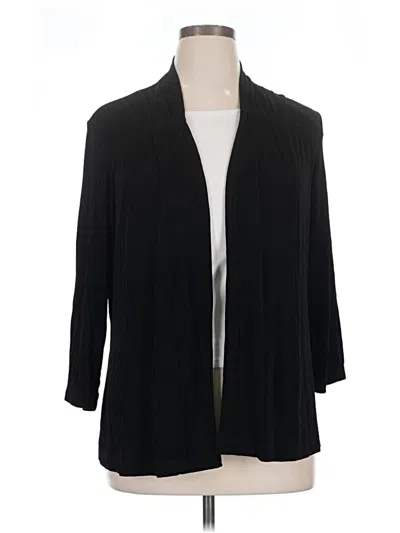 Pre-owned Travelers By Chico's Cardigan Sweater In Black