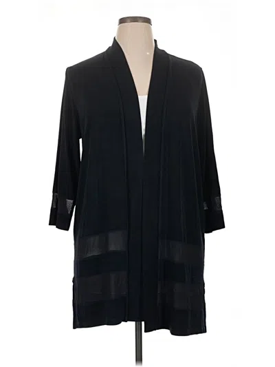 Pre-owned Travelers By Chico's Cardigan Sweater In Black