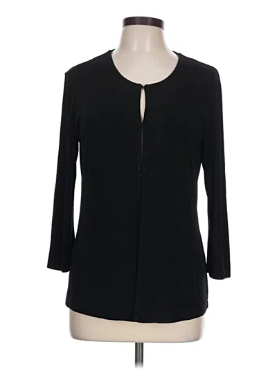 Pre-owned Travelers By Chico's Cardigan Sweater In Black