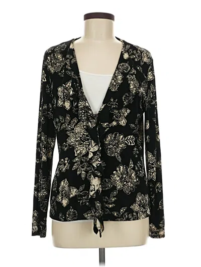 Pre-owned Travelers By Chico's Cardigan Sweater In Black