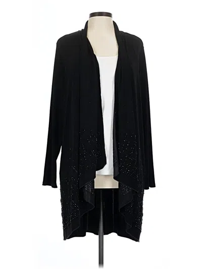 Pre-owned Travelers By Chico's Cardigan Sweater In Black